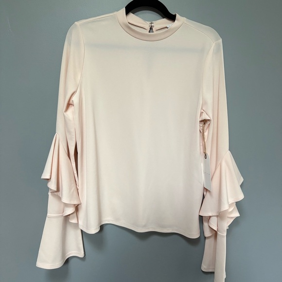 Leith Tops - Leith | NWT Nordstrom Elegant Champagne Ruffle Sleeve Blouse Top Women’s Size M